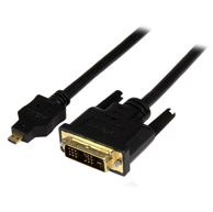 STARTECH Adapter za video kabel HDDDVIMM1M 1 m Micro-HDMI na DVI-D, crni
