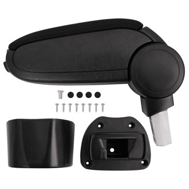 Naslon za ruke za automobil, 14,5 x 31,5 x 30 - 48 cm, ABS, crni