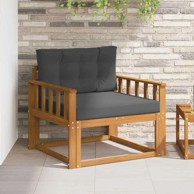 Sofa srednja za vanjsku upotrebu, čvrsto drvo akacije, okomite letvice, antracit