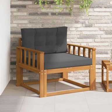 Sofa srednja za vanjsku upotrebu, čvrsto drvo akacije, okomite letvice, antracit