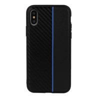 TOPTEL Maskica Moto Carbon za Samsung Galaxy A6 2018, crna s plavom trakom