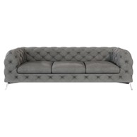 ROPEZ Siva baršunasti sofa 243 cm Chelsea, 243x100x75 cm