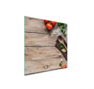 TMK Staklena zaštita za štednjak ili ploču za kuhanje 50 x 52 cm, drvo