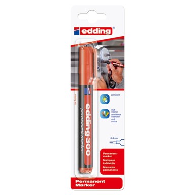EDDING Marker permanentni 1,5-3mm okrugli vrh 300/1 crveni blister