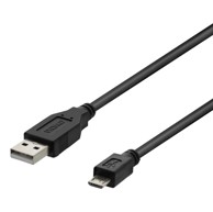 DELTACO Kabel USB-A 2.0 - USB Micro-B, 5-pinski, 1 m, crni 