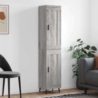 Visoka komoda siva sonome 34 5x34x180 cm od konstruiranog drva , 1 drvena vrata