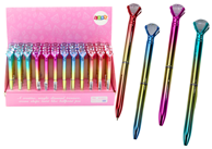 Dijamantna kemijska olovka, Sjajna zlatna boja, plavi uložak 0.7 mm