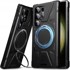 DASFOND Oklopna maska Armor s prstenom i stalkom 360° za Samsung Galaxy S24 Ultra, crna