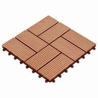 Pločice za decking 11 kom 30 x 30 cm WPC, tikovina