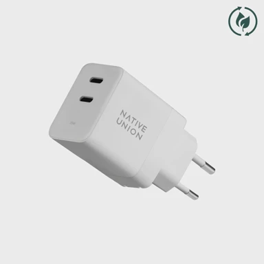 NATIVE UNION Punjač Dual USB-C Fast GaN PD, 35 W, bijela