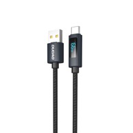 DUDAO L7T kabel USB-A – USB-C, 66 W, LED zaslon, 1 m, crni