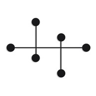 KALUNE DESIGN Crna metalna zidna vješalica Dama