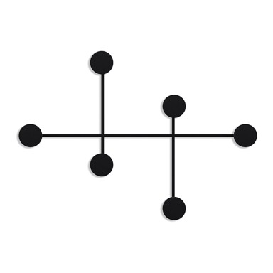 KALUNE DESIGN Crna metalna zidna vješalica Dama
