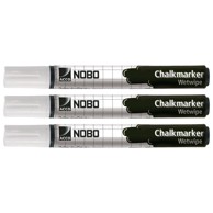 NOBO Marker-kreda za staklo 34438398, 4 mm, PK3, bijeli