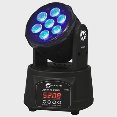 Pokretna glava, N-Gear, Moving Head Light, 7 RGB LED dioda, DMX in/out