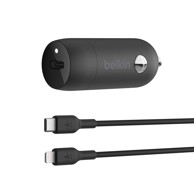 BELKIN Auto punjač USB-C 30W PD 1m + Lightning kabel CCA004bt1MBK5