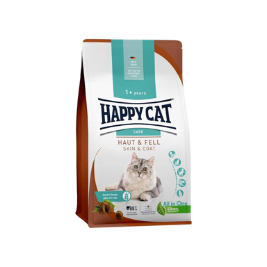 HAPPY CAT Hrana za mačke Care za osjetljivu kožu i dlaku, 1,3 kg