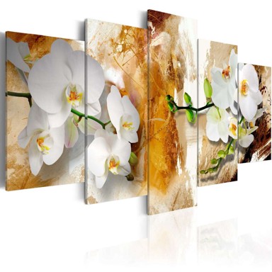 Slika Brown Paint and Orchid 100x50