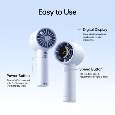 JISULIFE Ručni ventilator F10, sivi
