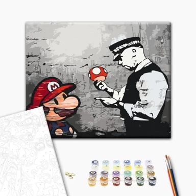 Slika za samostalno slikanje Banksy – Mario, 50x40 cm