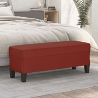 Klupa 100 x 35 x 41 cm od umjetne kože - boja crnog vina