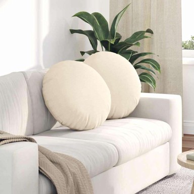 Jastučići za sjedenje 2 kom Ø50 cm od kordura tekstila, krem