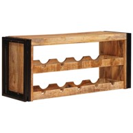 Stalak za vino 100 x 45 x 33 cm, masivno grubo drvo manga, smeđe
