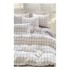 MILA HOME Posteljina Checkered 160x220 cm za krevet za jednu osobu/produženi krevet od renforce pamuka s uključenom plahtom 3-dijelna bijela/siva