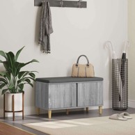 Klupa za hodnik s jastukom 60x38x46 cm, siva sonoma