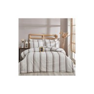 MILA HOME Posteljina 160x220 cm za krevet za jednu osobu s produženom plahtom od pamučnog materijala sivo-antracit