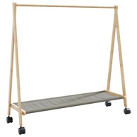 Stalak za odjeću s policama i kotačima 106x34x106,5 cm bambusa