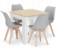 Set stol i stolice, 80 x 80 cm, 4 stolice MARK, siva
