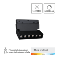 GREEN TECH LED magnetna svjetiljka Mt03-20-6W-3Cct 6 W, crna