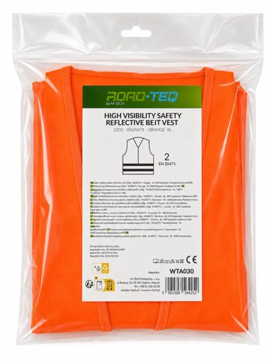 ROAD-TEQ Reflektirajući sigurnosni prsluk, veličina XL WTA03OROAD-TEQ reflective safety vest, size XL WTA03O, narančasti