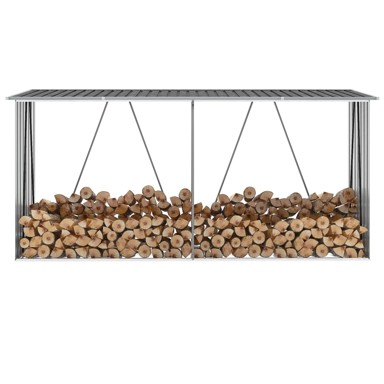 Vrtna ostava za drva od pocinčanog čelika 330 x 84 x 152 cm antracit