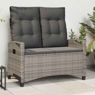 Vrtna klupa s jastukom 105x60x112 cm, siva i tamnosiva