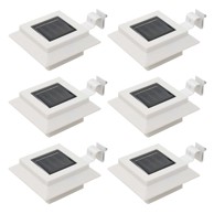 Vanjske solarne svjetiljke, 6 kom, LED, četvrtaste, 12 cm, crne