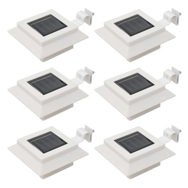 Vanjske solarne svjetiljke, 6 kom, LED, četvrtaste, 12 cm, crne