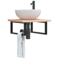 Pravokutni nosači polica za lavabo-umivaonik, 20 x 45 cm, crni, čelični, 2 komada
