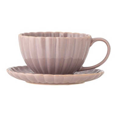 BLOOMINGVILLE Svijetlo ružičasta šalica za cappuccino od kamenine 220 ml Latina
