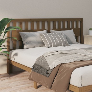 Uzglavlje za krevet boja meda 185,5x4x100 cm masivna borovina