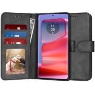 TECHSUIT Preklopna maska Diary Book za Motorola Edge 50 Pro, crna