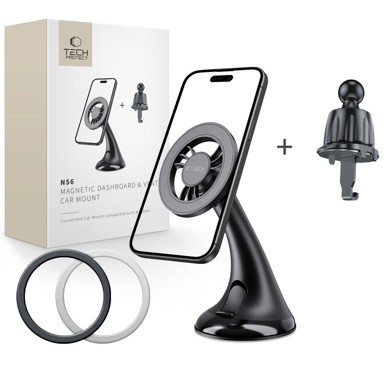 TECH-PROTECT Magnetni MagSafe teleskopski auto stalak za ventilaciju, vjetrobransko staklo i kontrolnu ploču N56