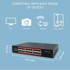 QOLTEC Mrežni preklopnik SWITCH, 24 x Gigabit Ethernet + 2 x SFP, crni