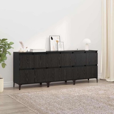 Komode 3 kom 60x35x70 cm od konstruiranog drva, crni hrast