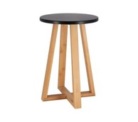 Stolica Tendance MDF s nogama od bambusa, crna  