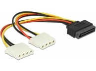 DELOCK Adapter 15-pin SATA (M) na 2x 4-pin Molex (Ž), naponski, interni