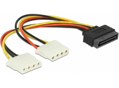 DELOCK Adapter 15-pin SATA (M) na 2x 4-pin Molex (Ž), naponski, interni