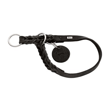 HUNTER Poludavilica za pse Solid Education M 40-45 cm, koža crna