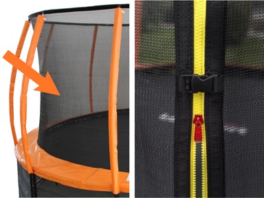 Unutarnja mreža za trampolin, 244cm, narančasta